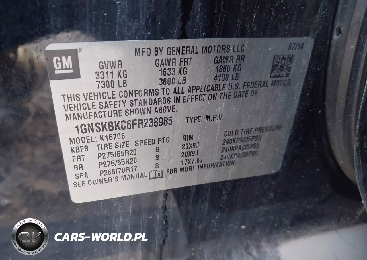 2015 Chevrolet Tahoe Lt VIN:1GNSKBKC6FR238985 - 9