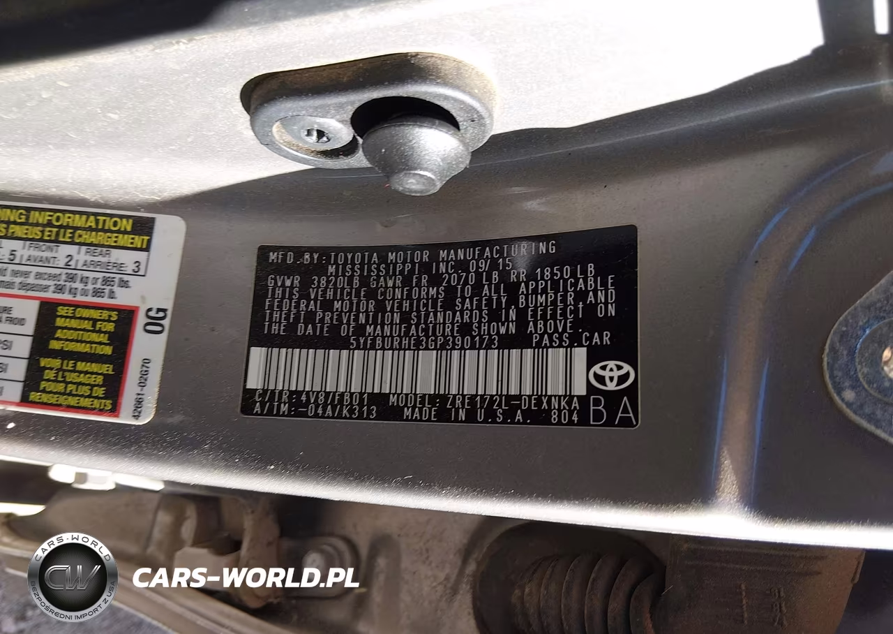 2016 Toyota Corolla Le VIN:5YFBURHE3GP390173 - 9