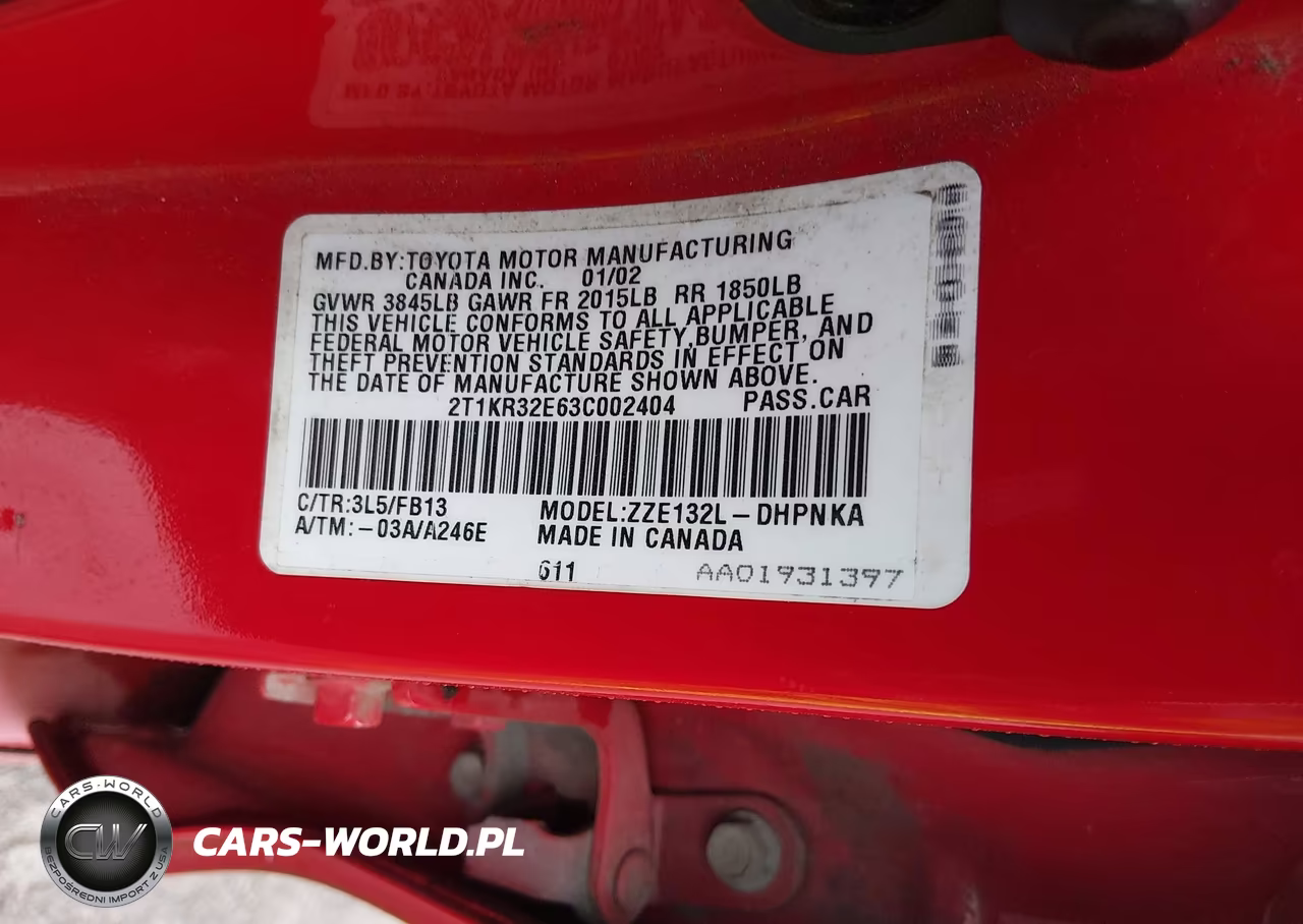 2003 Toyota Matrix Xr VIN:2T1KR32E63C002404 - 9