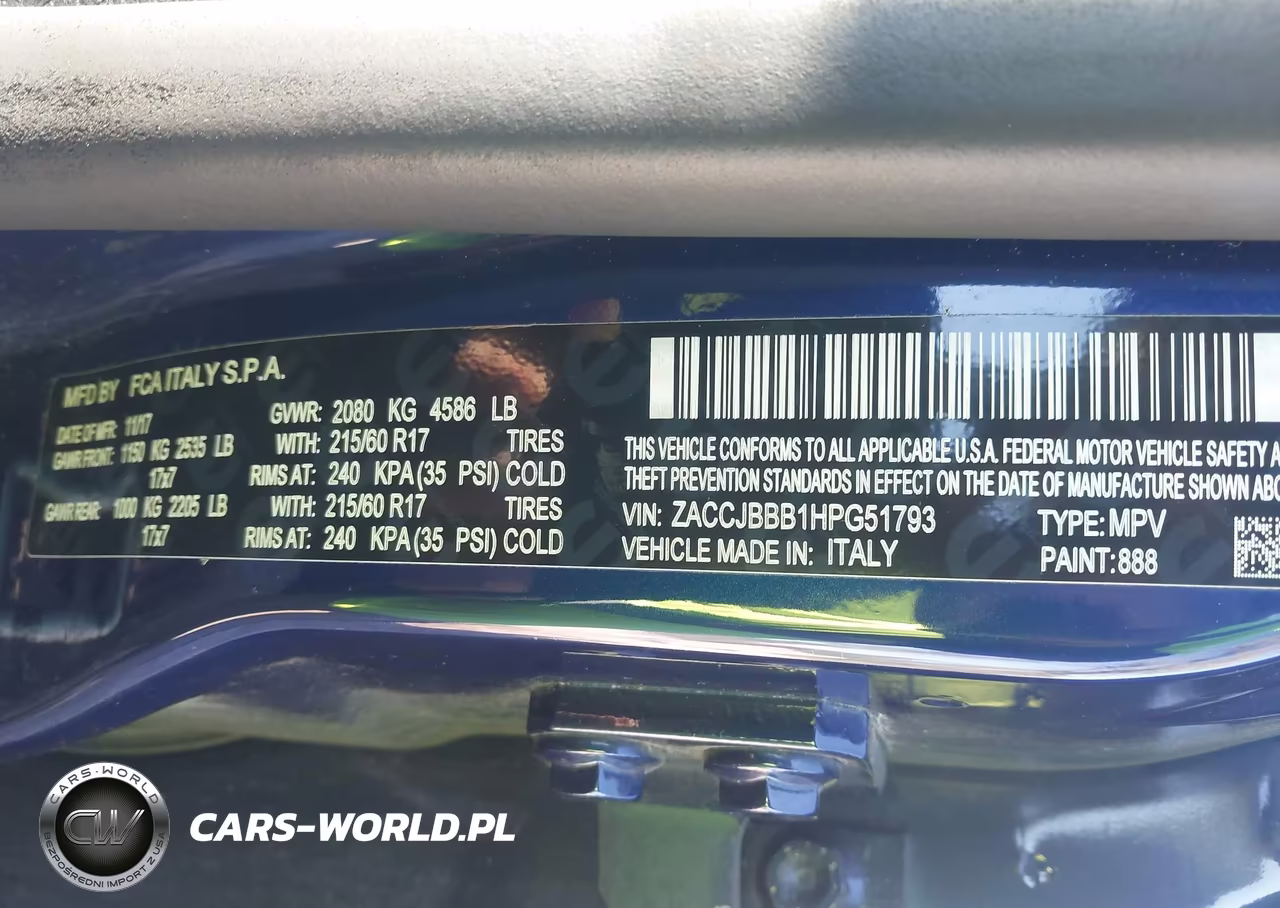 2017 Jeep Renegade Latitude VIN:ZACCJBBB1HPG51793 - 9