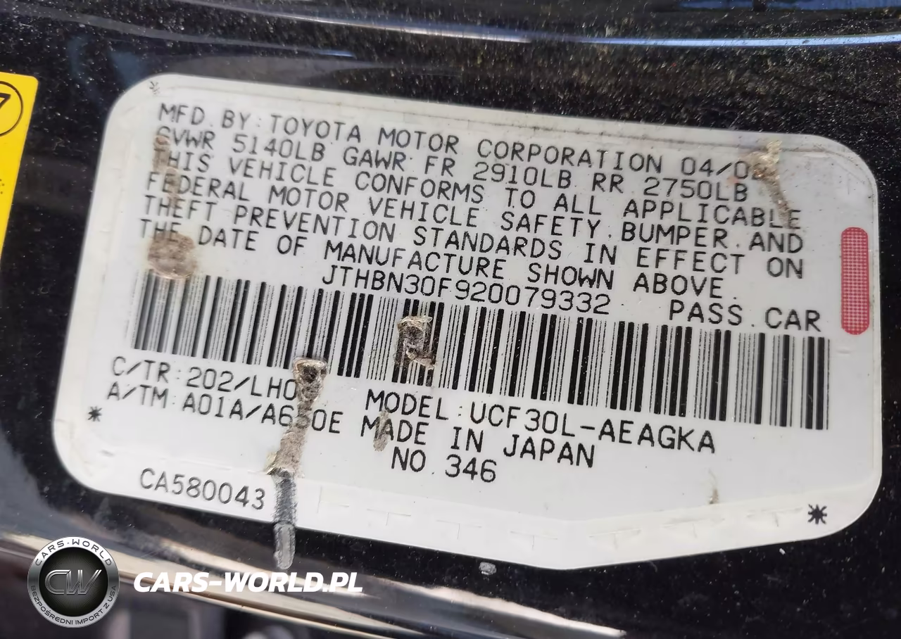 2002 Lexus Ls 430 VIN:JTHBN30F920079332 - 9