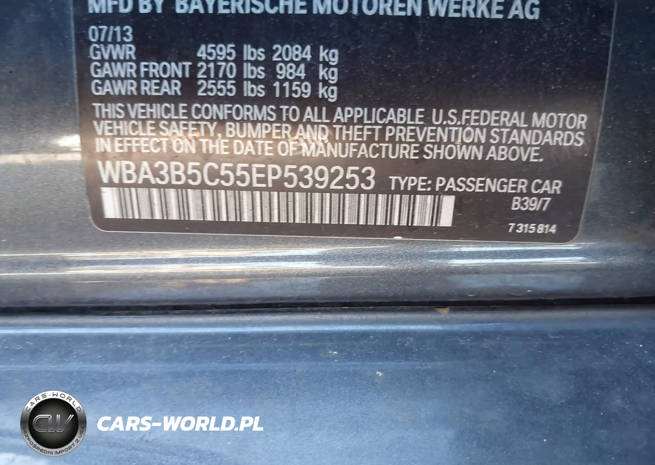 2014 BMW 328I xDrive VIN:WBA3B5C55EP539253 - 9