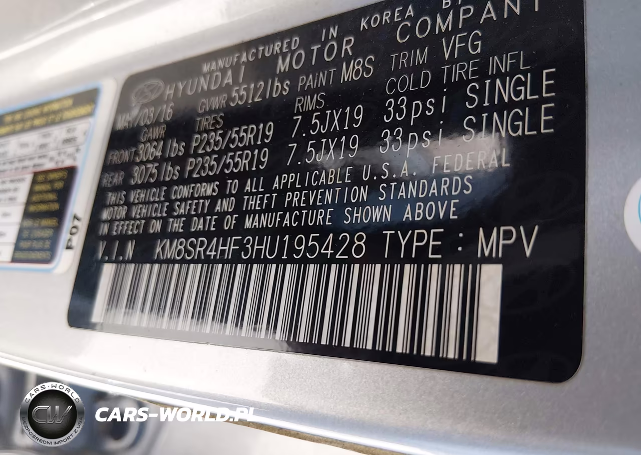 2017 Hyundai Santa Fe Limited Ultimate VIN:KM8SR4HF3HU195428 - 9