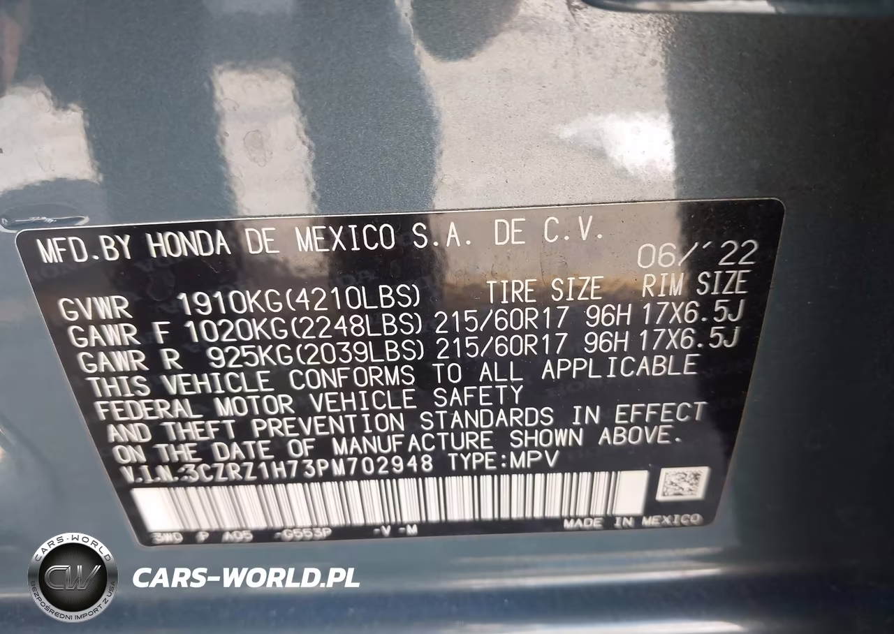2023 Honda Hr-V 2Wd Ex-L VIN:3CZRZ1H73PM702948 - 9