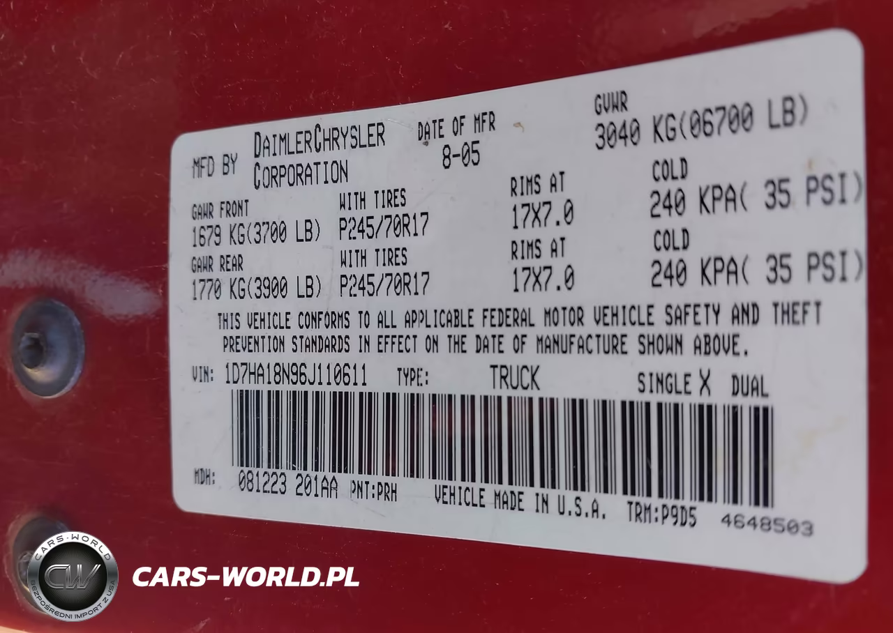 2006 Dodge Ram 1500 St VIN:1D7HA18N96J110611 - 9