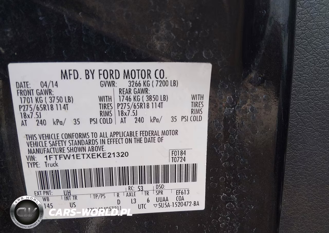 2014 Ford F-150 Xlt VIN:1FTFW1ETXEKE21320 - 9