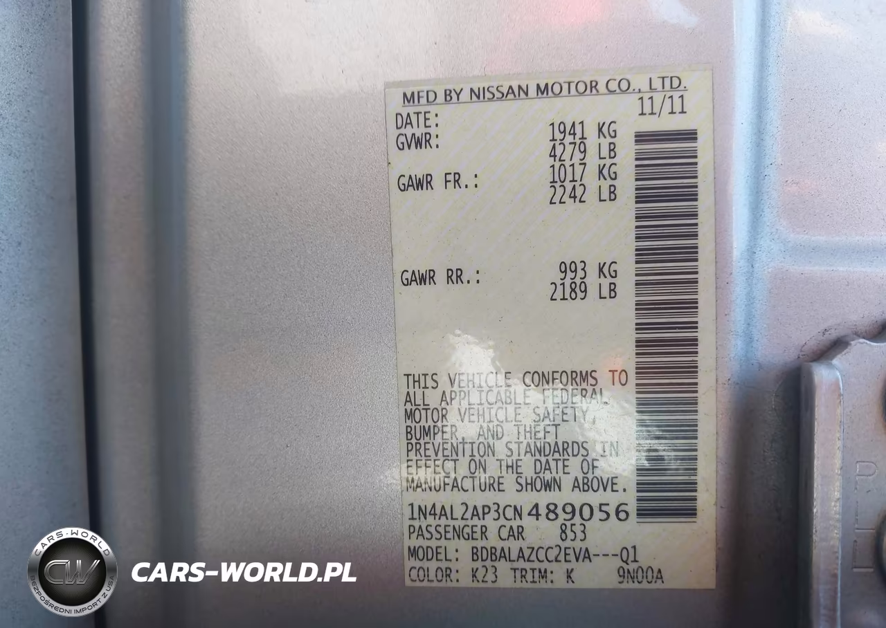 2012 Nissan Altima 2.5 VIN:1N4AL2AP3CN489056 - 9