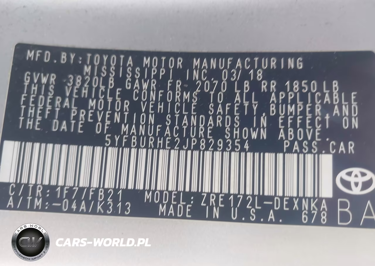 2018 Toyota Corolla Le VIN:5YFBURHE2JP829354 - 9