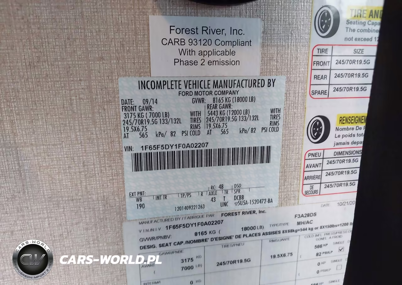 2015 Ford F53 VIN:1F65F5DY1F0A02207 - 9
