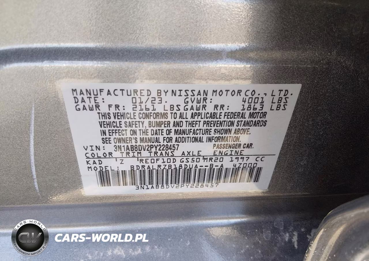 2023 Nissan Sentra Sr Xtronic Cvt VIN:3N1AB8DV2PY228457 - 9