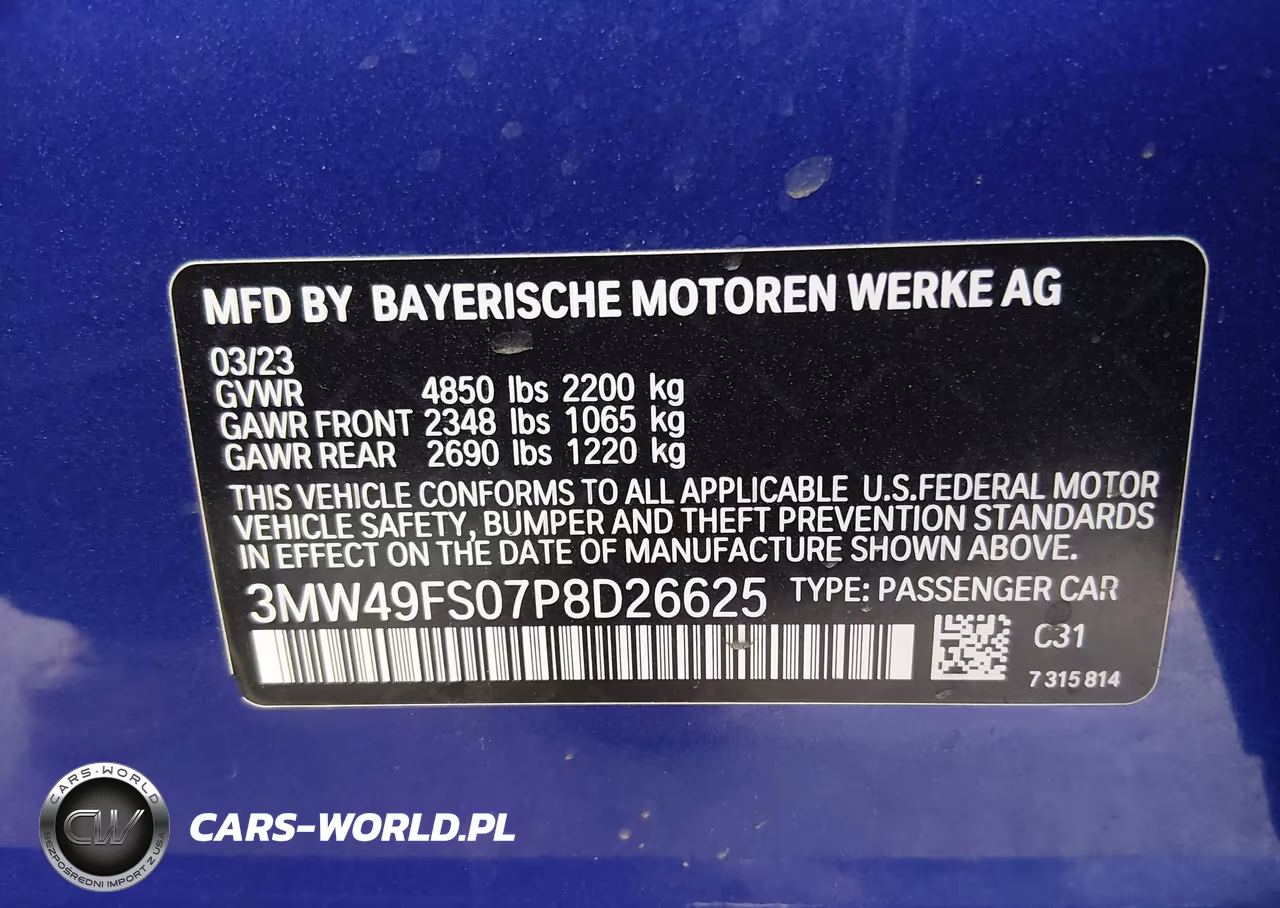 2023 BMW M340I VIN:3MW49FS07P8D26625 - 9