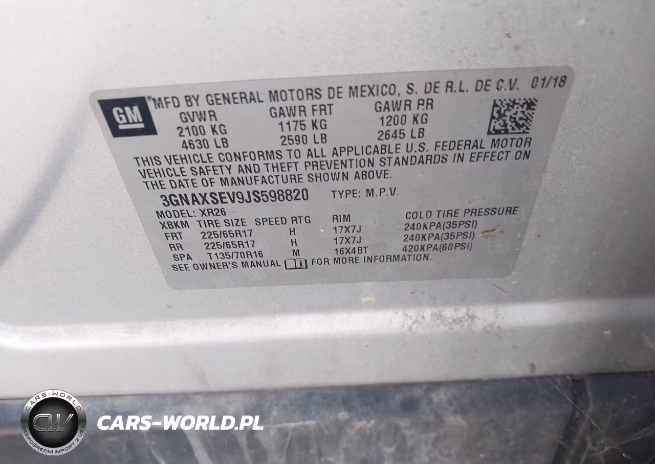 2018 Chevrolet Equinox Lt VIN:3GNAXSEV9JS598820 - 9