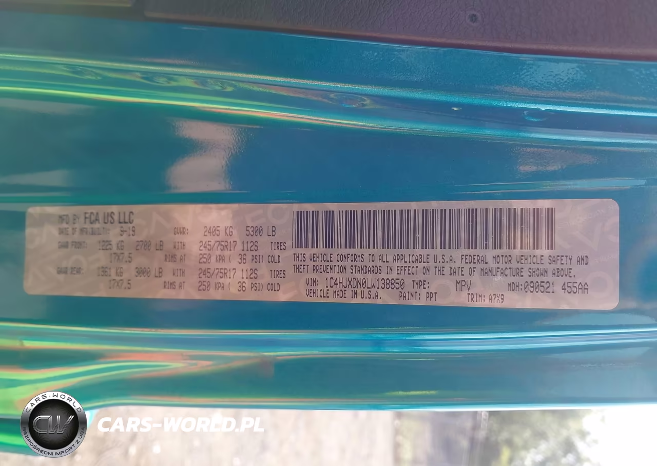 2020 Jeep Wrangler Unlimited Sport S 4X4 VIN:1C4HJXDN0LW138850 - 9