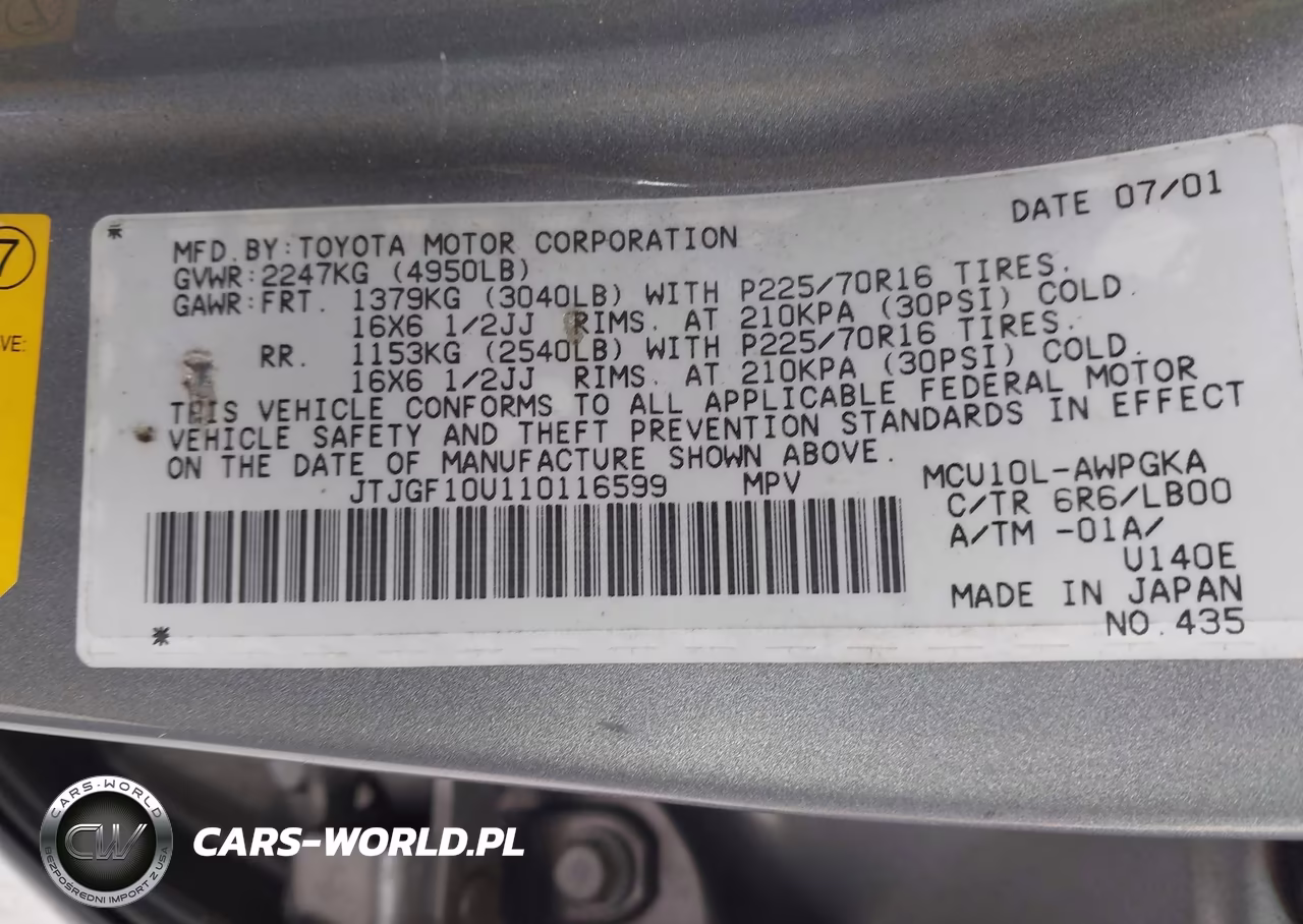 2001 Lexus Rx 300 VIN:JTJGF10U110116599 - 9