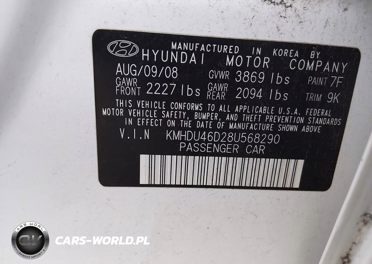 2008 Hyundai Elantra Gls-Se VIN:KMHDU46D28U568290 - 9