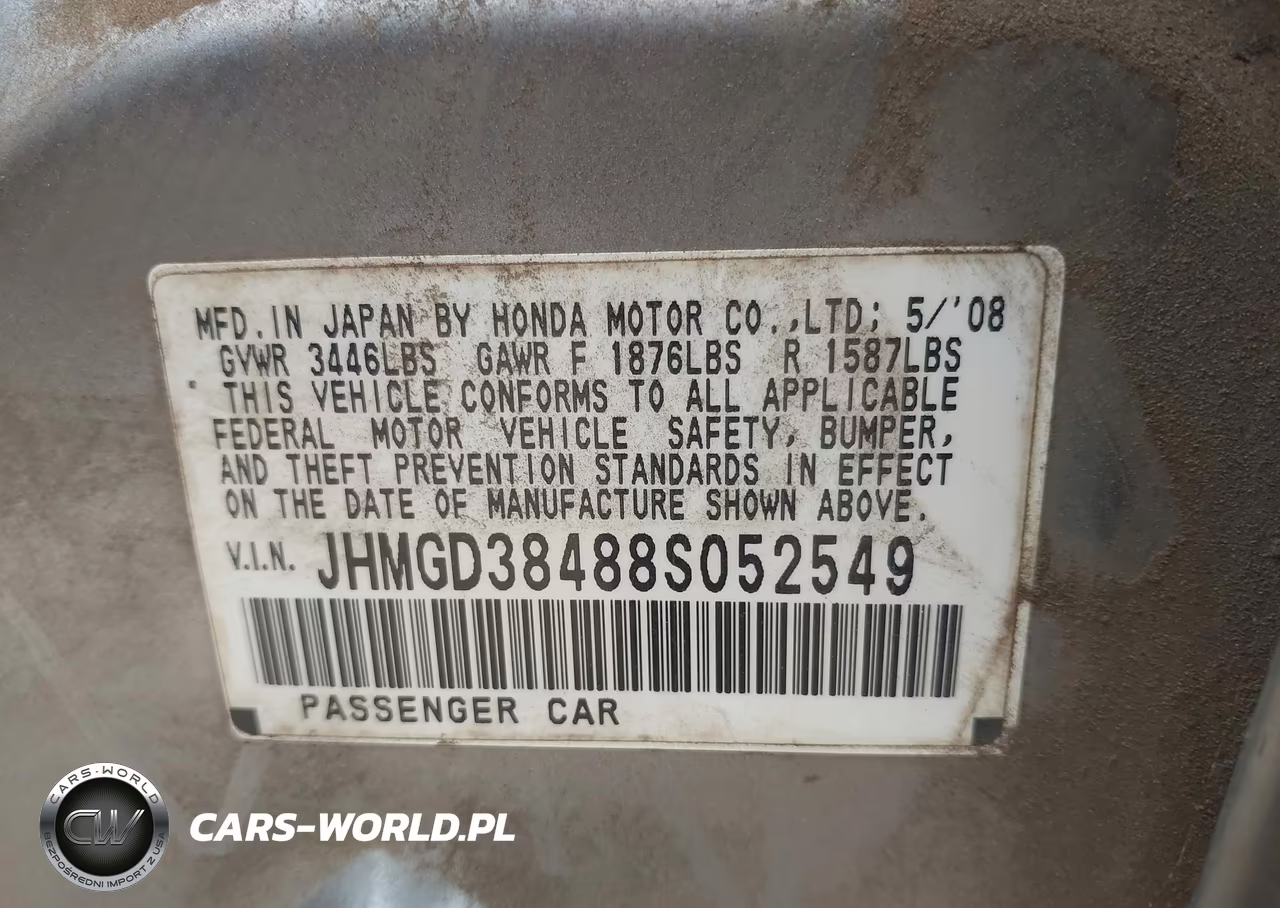 2008 Honda Fit VIN:JHMGD38488S052549 - 9