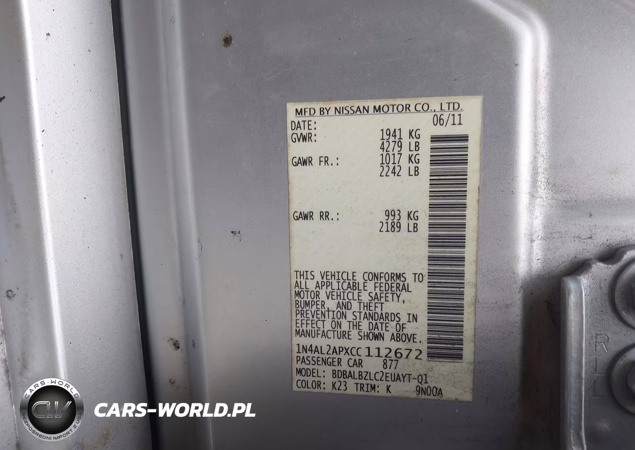 2012 Nissan Altima 2.5 S VIN:1N4AL2APXCC112672 - 9