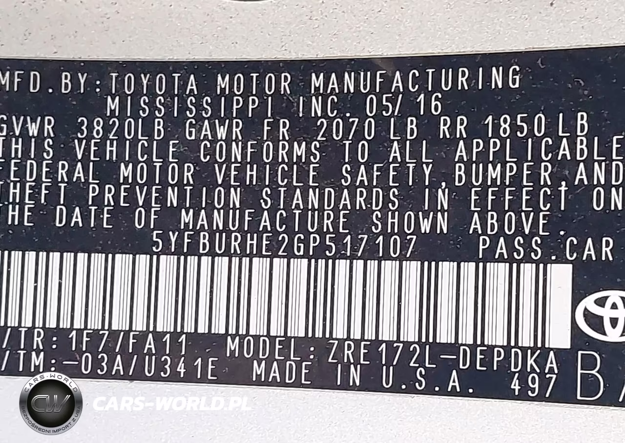 2016 Toyota Corolla L VIN:5YFBURHE2GP517107 - 9