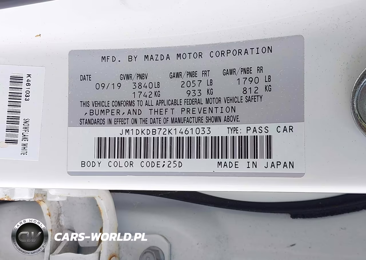2019 Mazda Cx-3 Sport VIN:JM1DKDB72K1461033 - 9