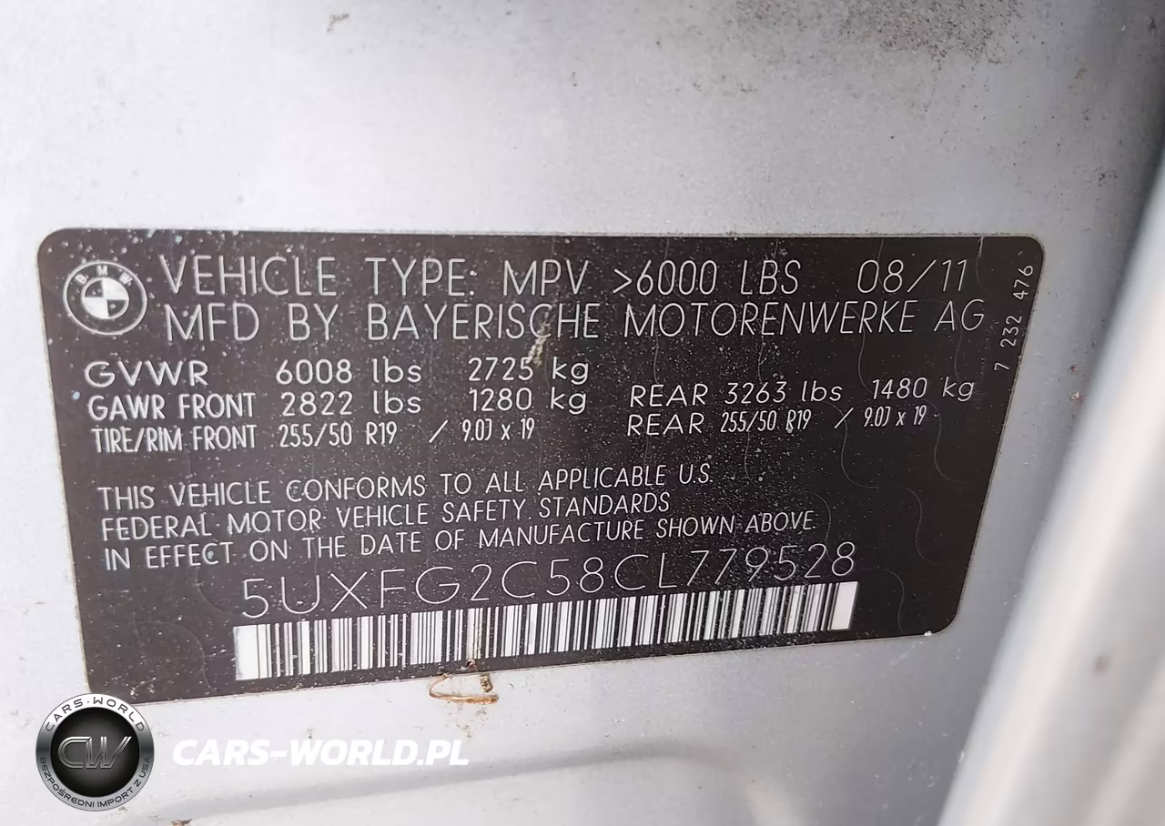 2012 BMW X6 xDrive35I VIN:5UXFG2C58CL779528 - 9