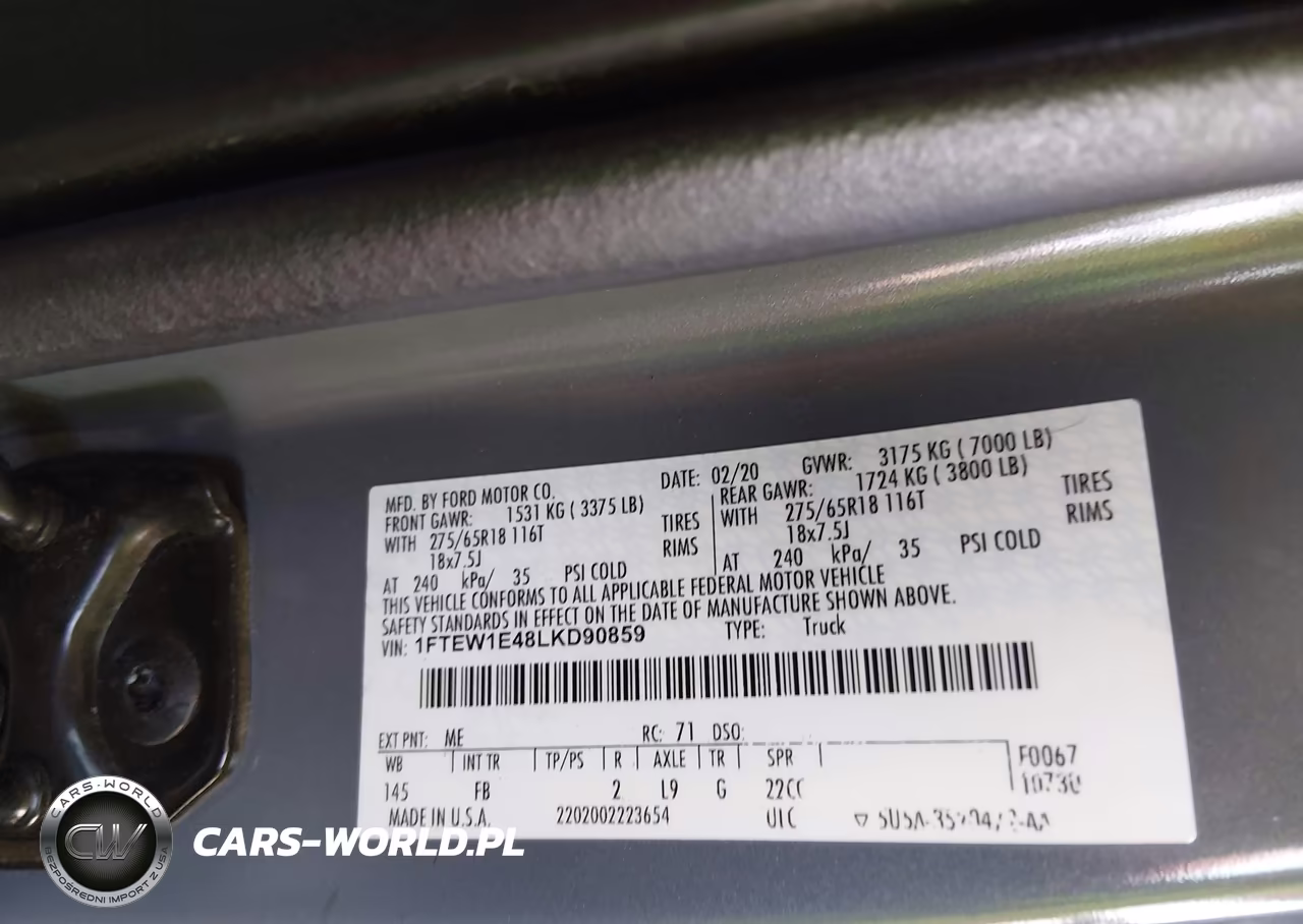 2020 Ford F-150 Xlt VIN:1FTEW1E48LKD90859 - 9