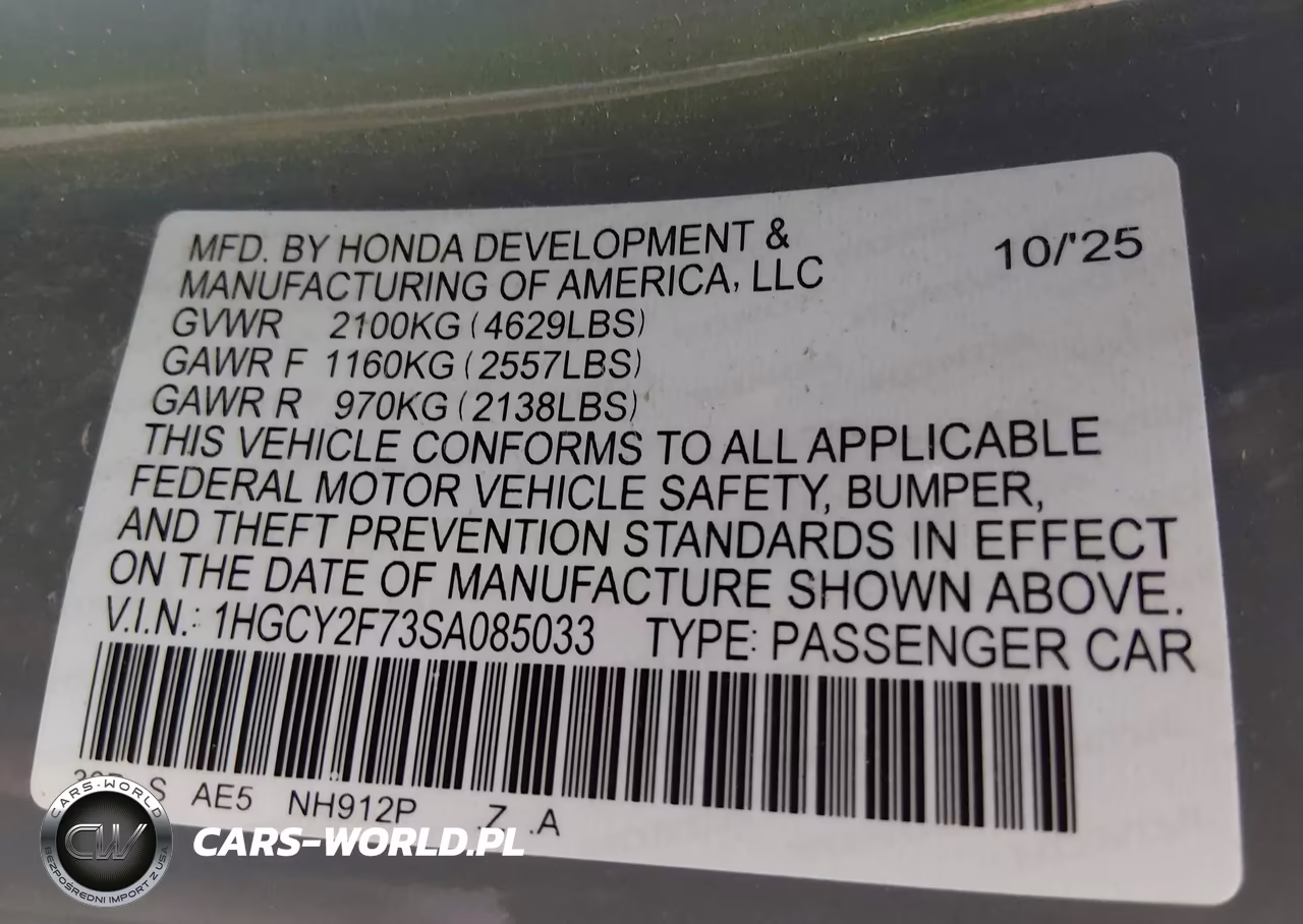 2025 Honda Accord Hybrid Sport-L VIN:1HGCY2F73SA085033 - 9