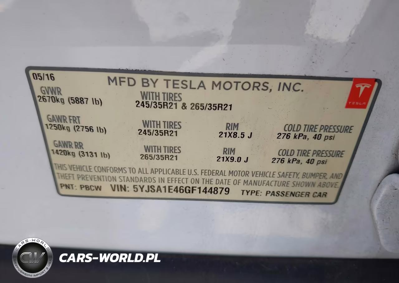 2016 Tesla Model S 90D-P100D-P85D-P90D VIN:5YJSA1E46GF144879 - 9