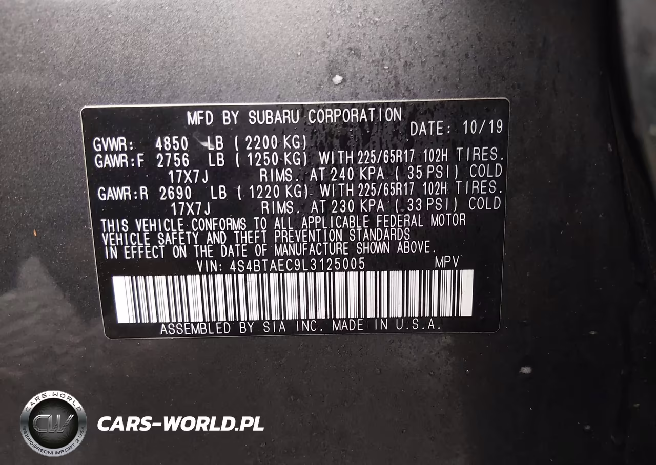 2020 Subaru Outback Premium VIN:4S4BTAEC9L3125005 - 9