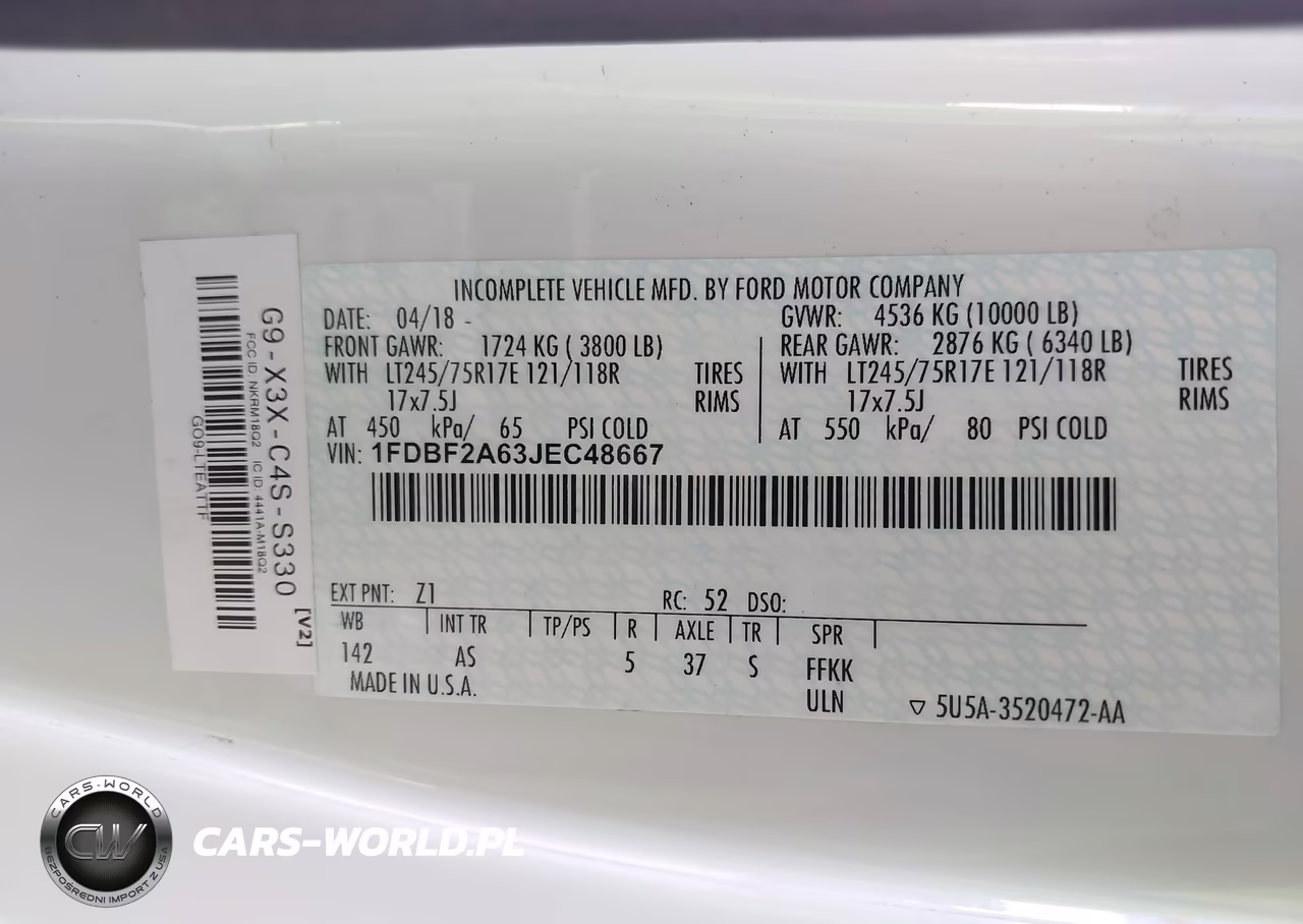 2018 Ford F-250 Xl VIN:1FDBF2A63JEC48667 - 9