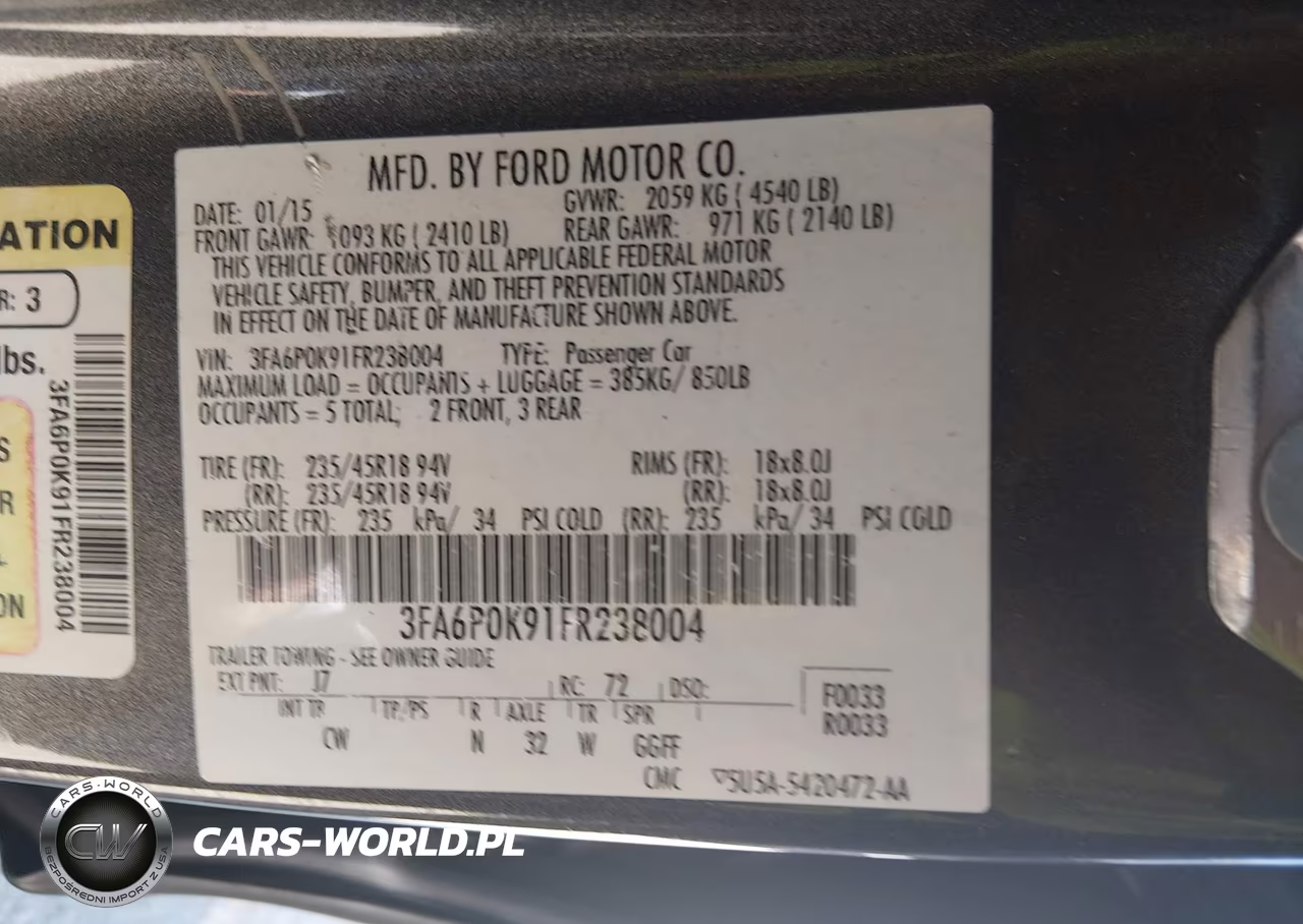 2015 Ford Fusion Titanium VIN:3FA6P0K91FR238004 - 9