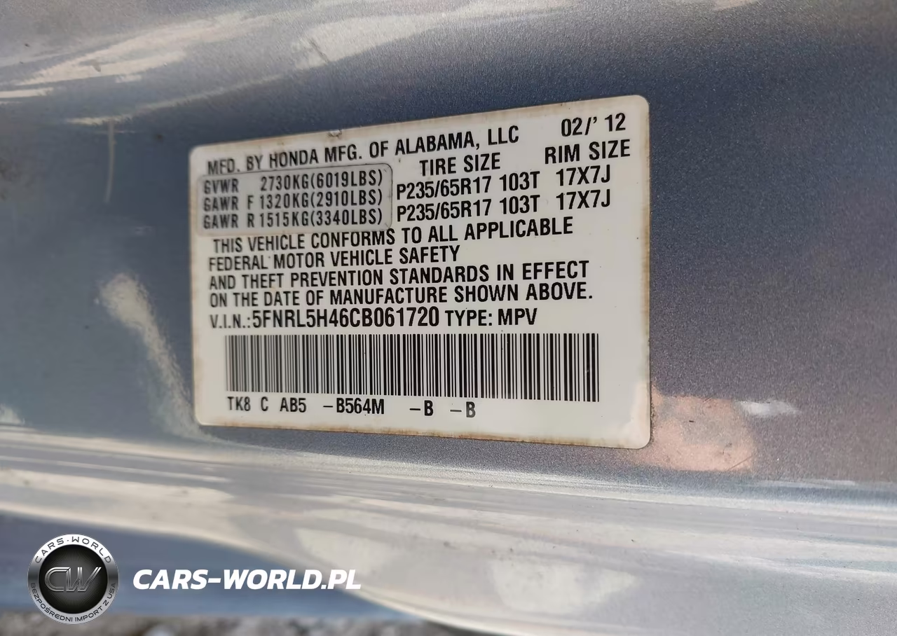 2012 Honda Odyssey Ex VIN:5FNRL5H46CB061720 - 9
