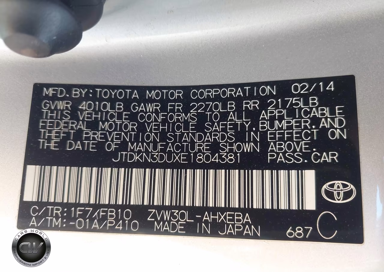 2014 Toyota Prius Two VIN:JTDKN3DUXE1804381 - 9