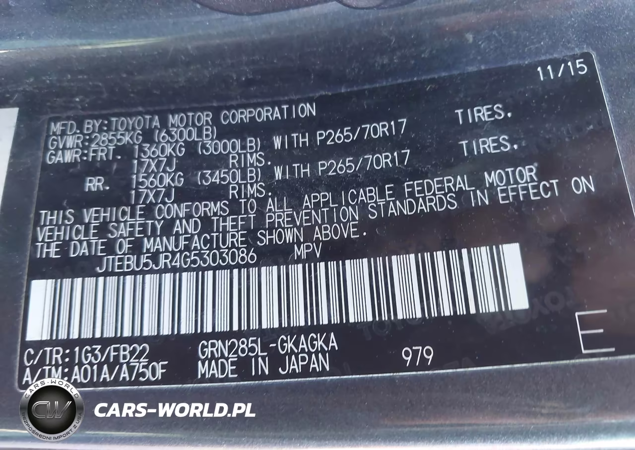 2016 Toyota 4Runner Sr5 VIN:JTEBU5JR4G5303086 - 9