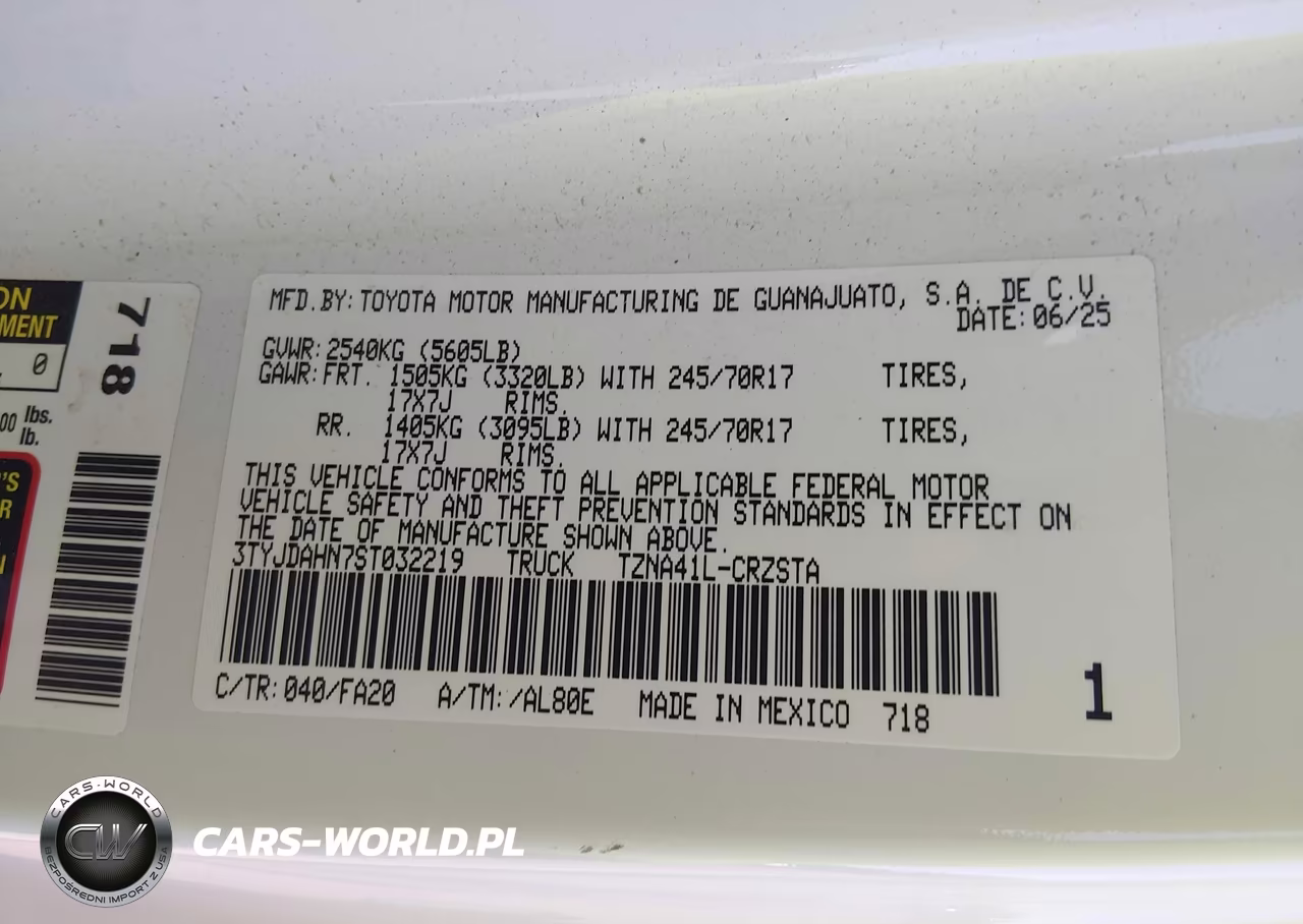 2025 Toyota Tacoma Sr VIN:3TYJDAHN7ST032219 - 9