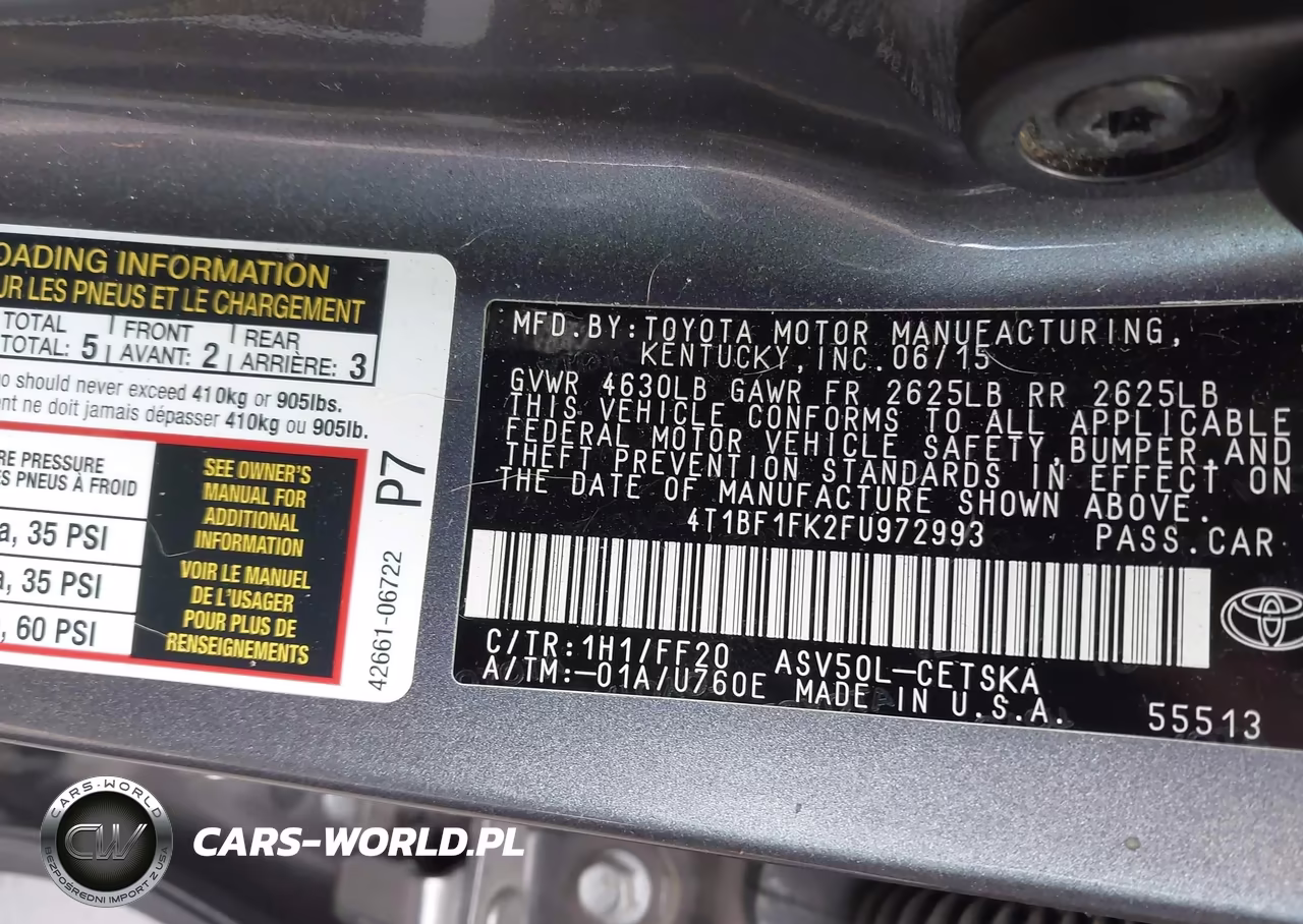 2015 Toyota Camry Se VIN:4T1BF1FK2FU972993 - 9