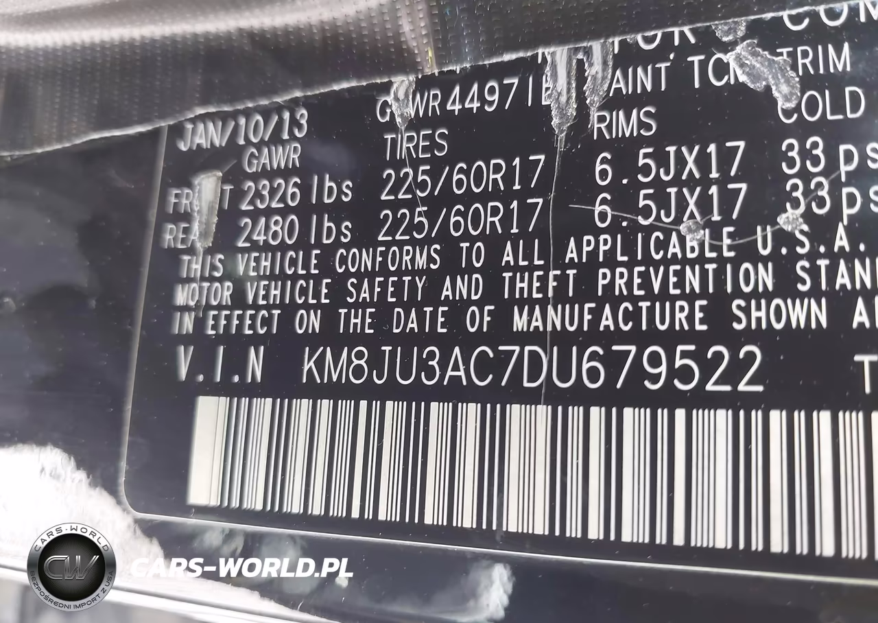 2013 Hyundai Tucson Gls VIN:KM8JU3AC7DU679522 - 9