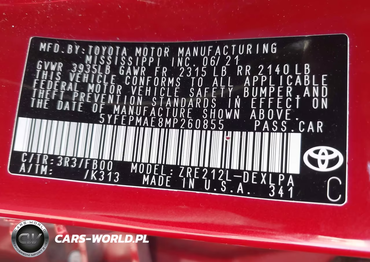 2021 Toyota Corolla Le VIN:5YFEPMAE8MP260855 - 9