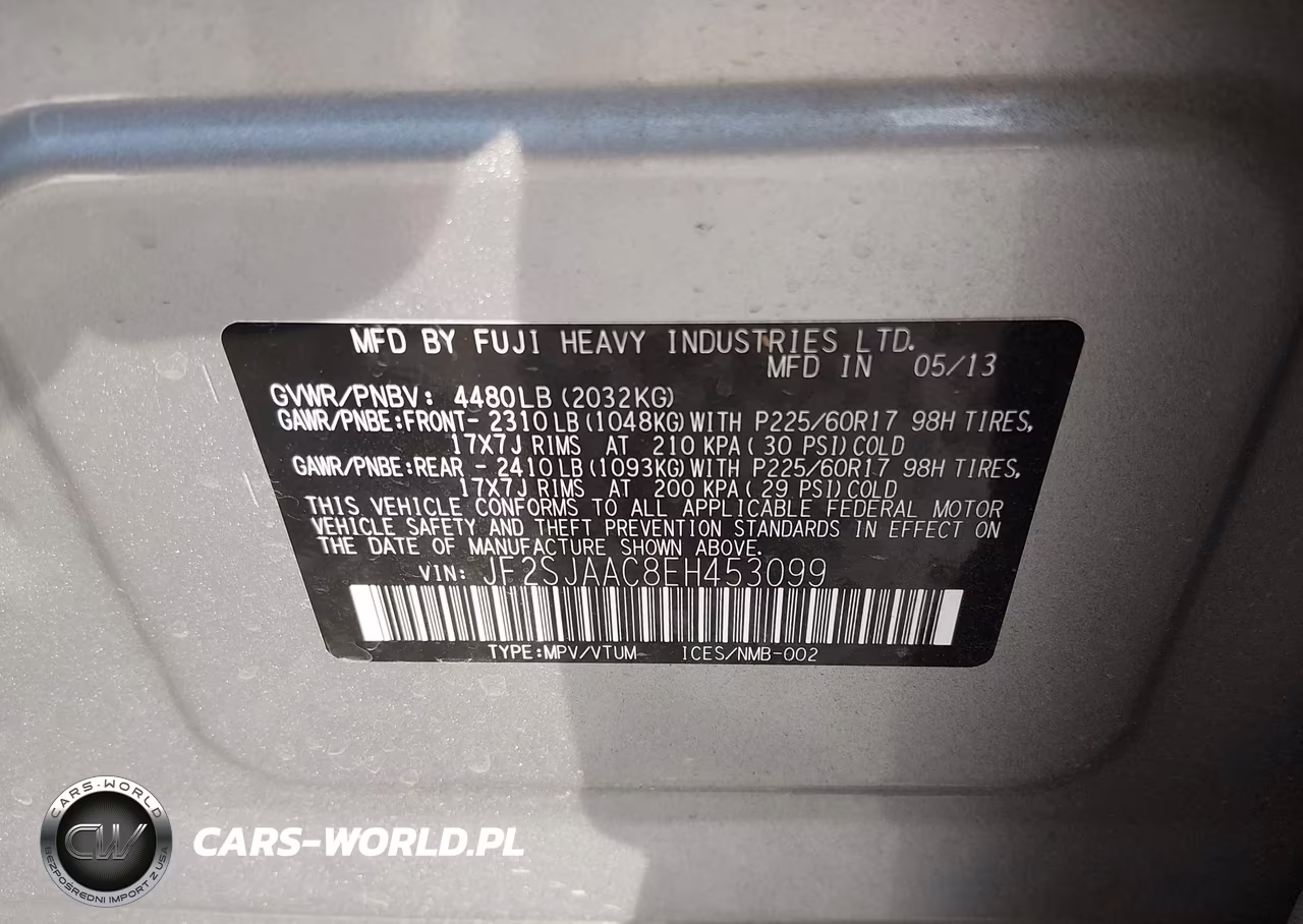 2014 Subaru Forester 2.5I VIN:JF2SJAAC8EH453099 - 9