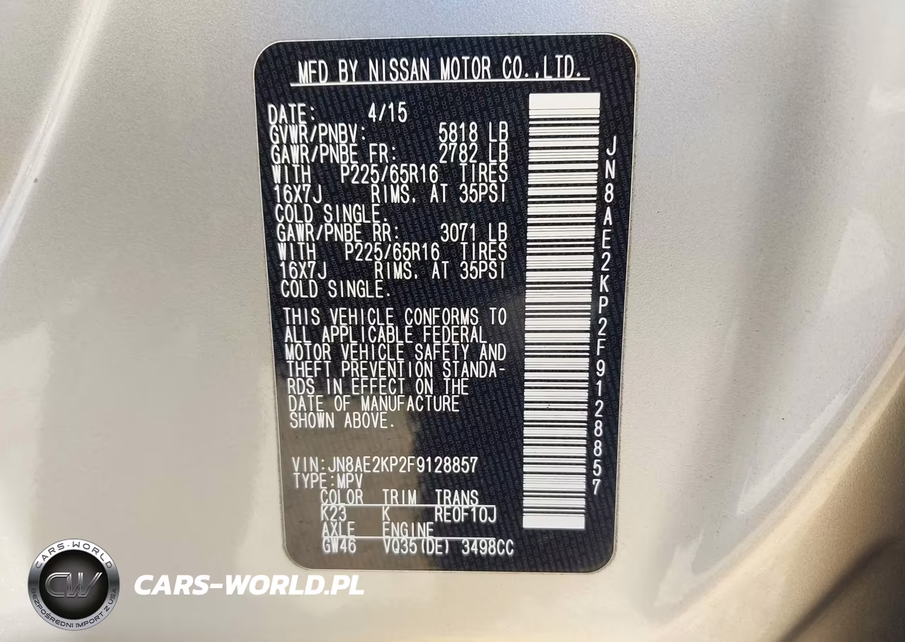 2015 Nissan Quest Platinum-S-Sl-Sv VIN:JN8AE2KP2F9128857 - 9