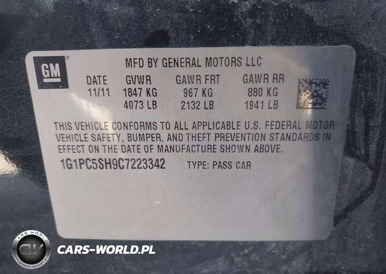 2012 Chevrolet Cruze Ls VIN:1G1PC5SH9C7223342 - 9