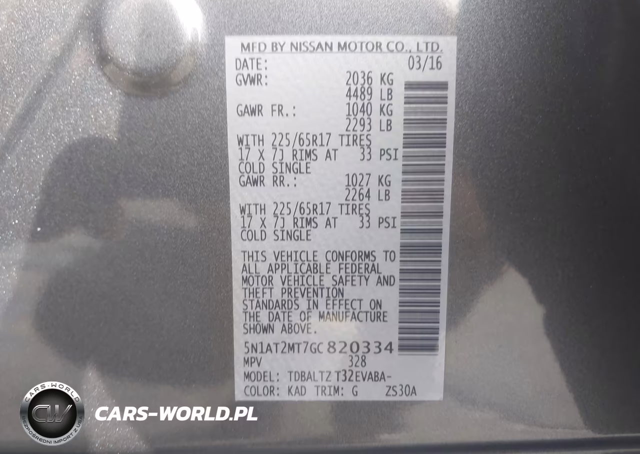 2016 Nissan Rogue Sv VIN:5N1AT2MT7GC820334 - 9