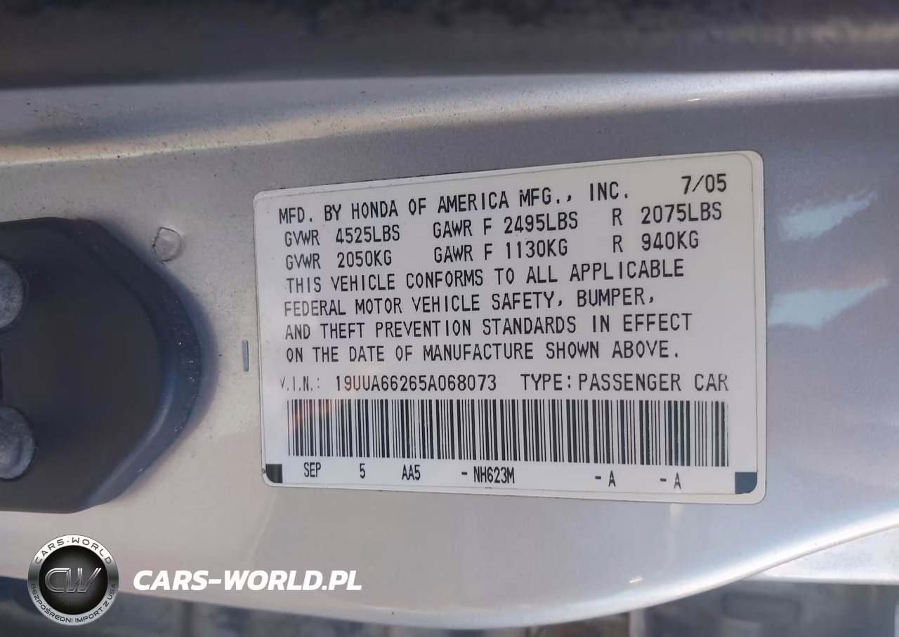 2005 Acura Tl VIN:19UUA66265A068073 - 9