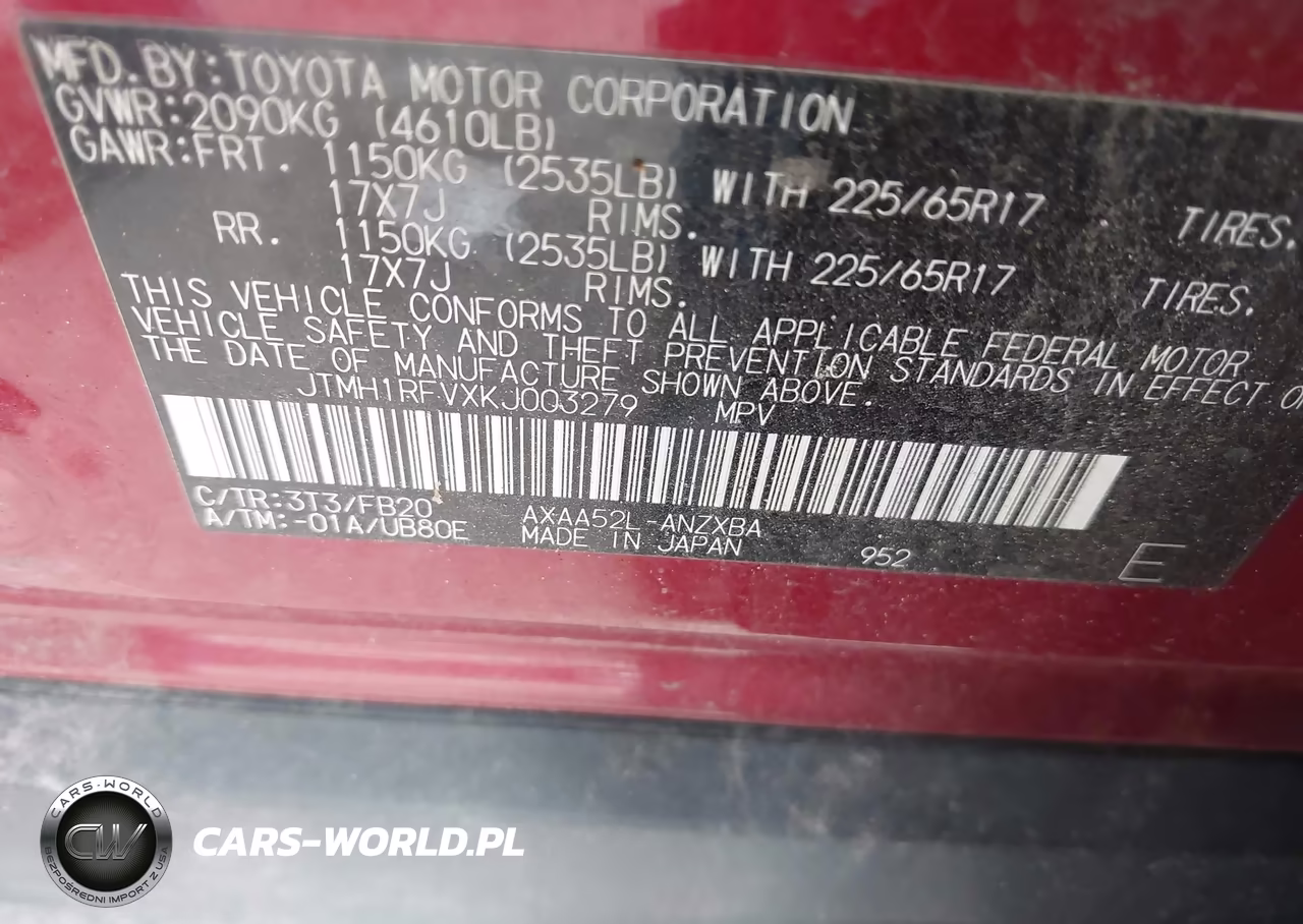 2019 Toyota Rav4 Le VIN:JTMH1RFVXKJ003279 - 9