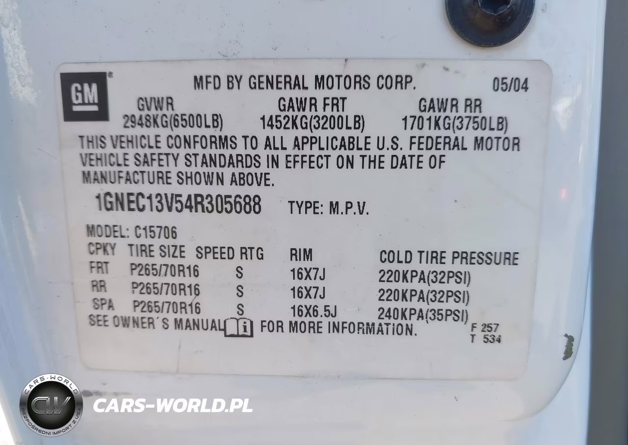 2004 Chevrolet Tahoe Ls VIN:1GNEC13V54R305688 - 9