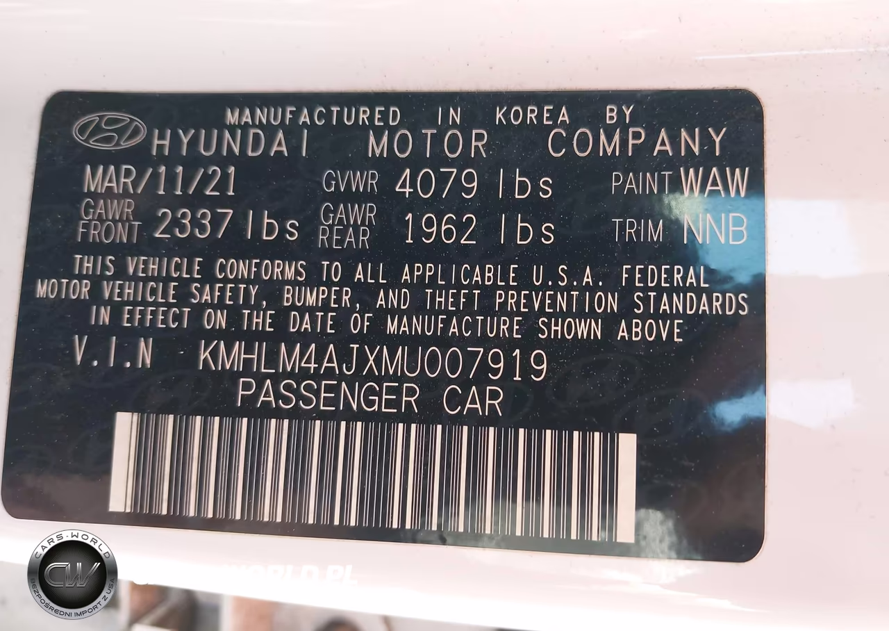 2021 Hyundai Elantra Hybrid Blue VIN:KMHLM4AJXMU007919 - 9