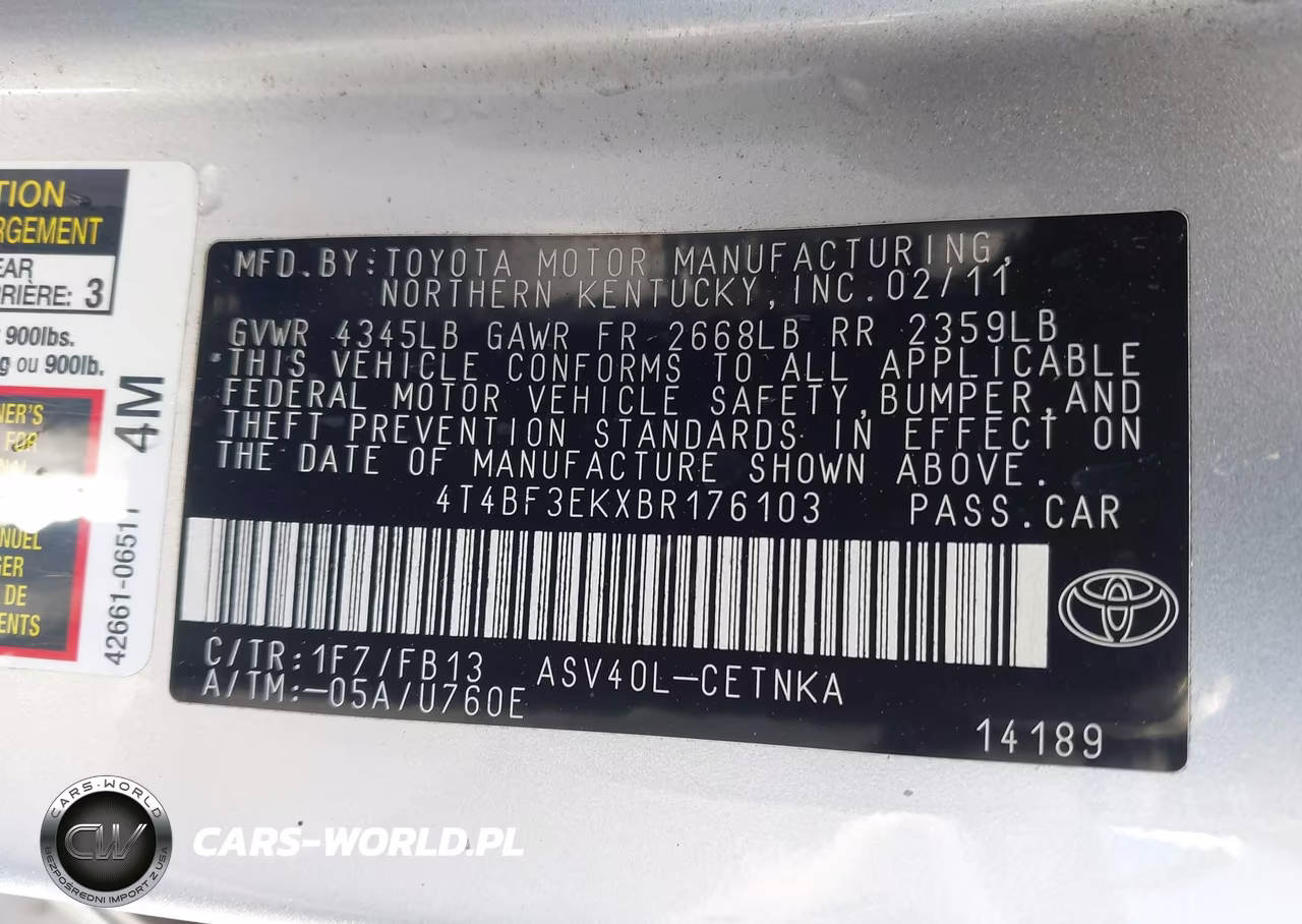2011 Toyota Camry Le VIN:4T4BF3EKXBR176103 - 9