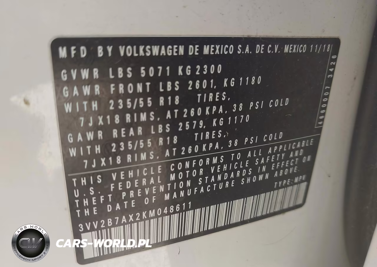 2019 Volkswagen Tiguan 2.0T Se-2.0T Sel-2.0T Sel R-Line-2.0T Sel R-Line Black VIN:3VV2B7AX2KM048611 - 9