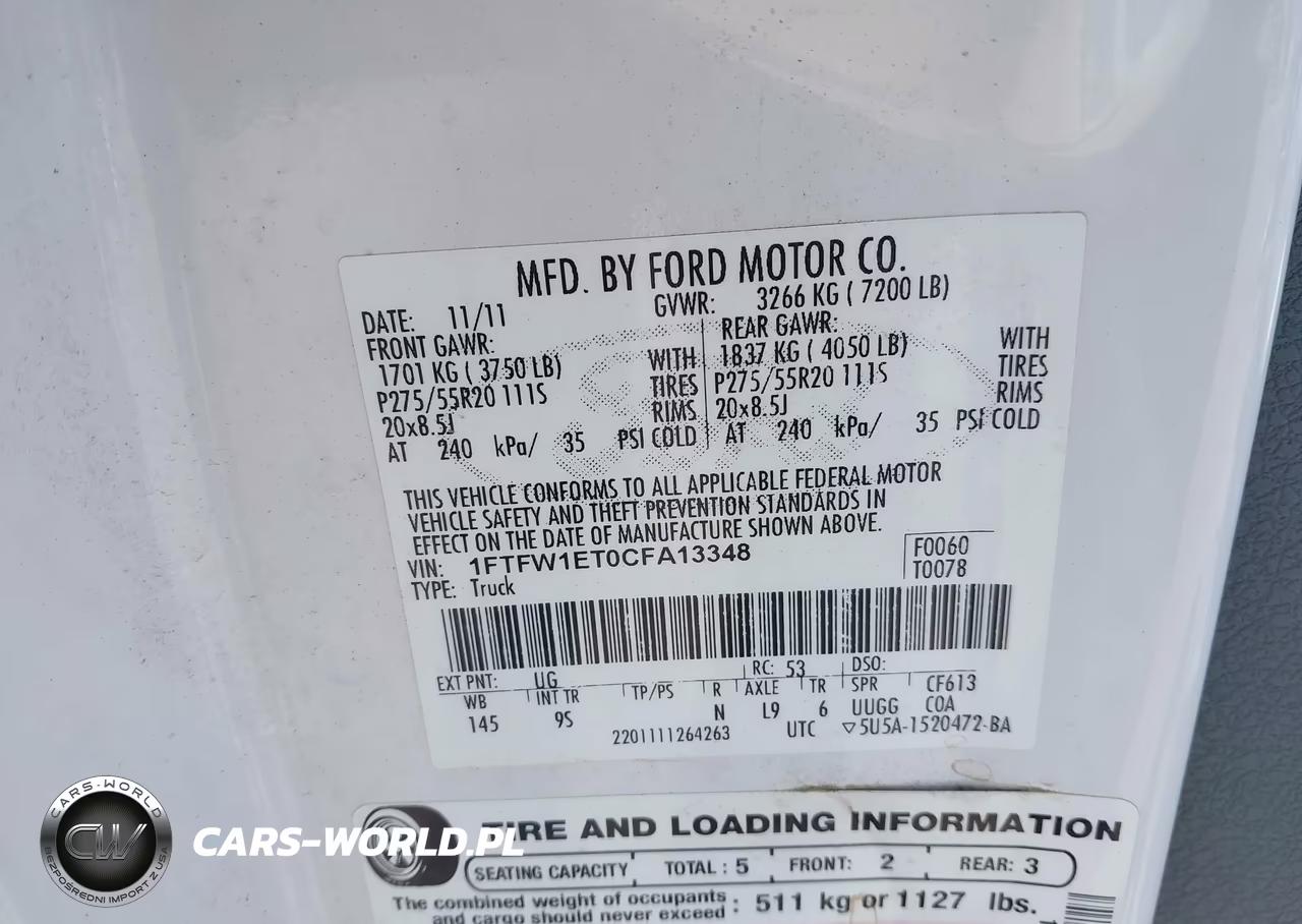 2012 Ford F-150 Platinum VIN:1FTFW1ET0CFA13348 - 9