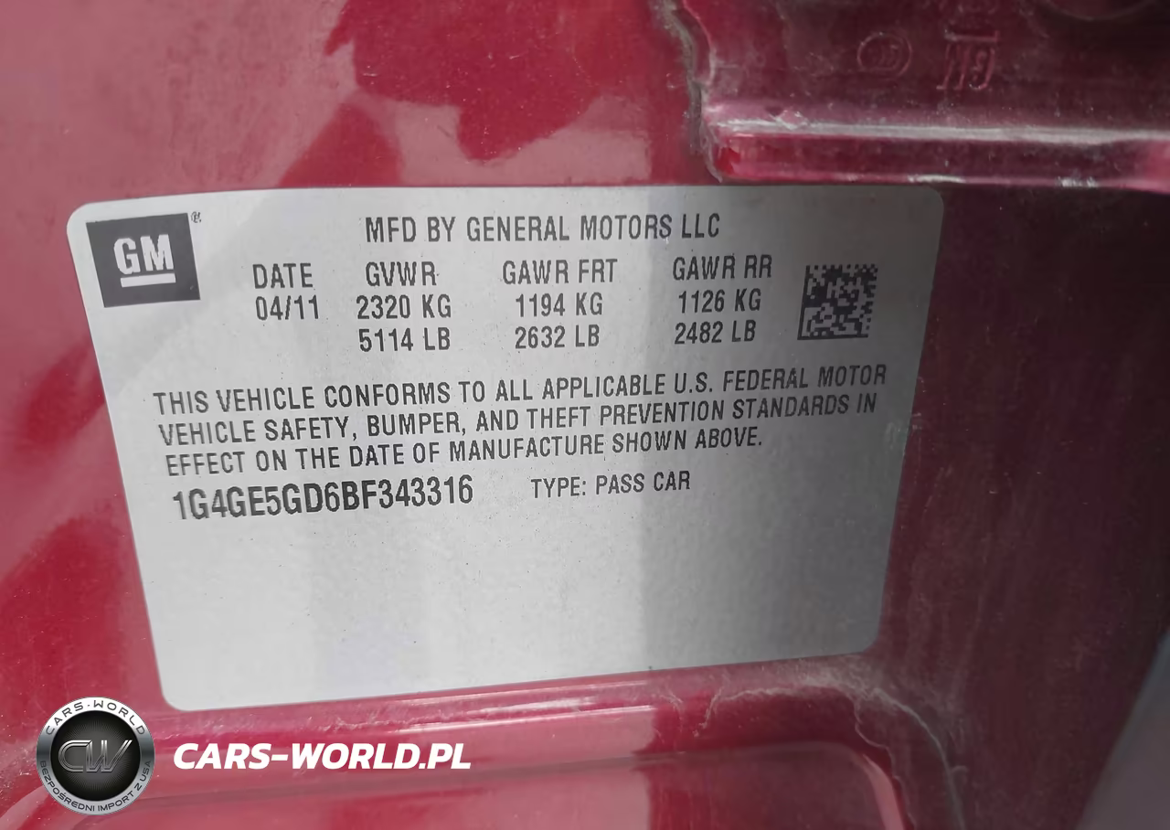 2011 Buick Lacrosse Cxs VIN:1G4GE5GD6BF343316 - 9