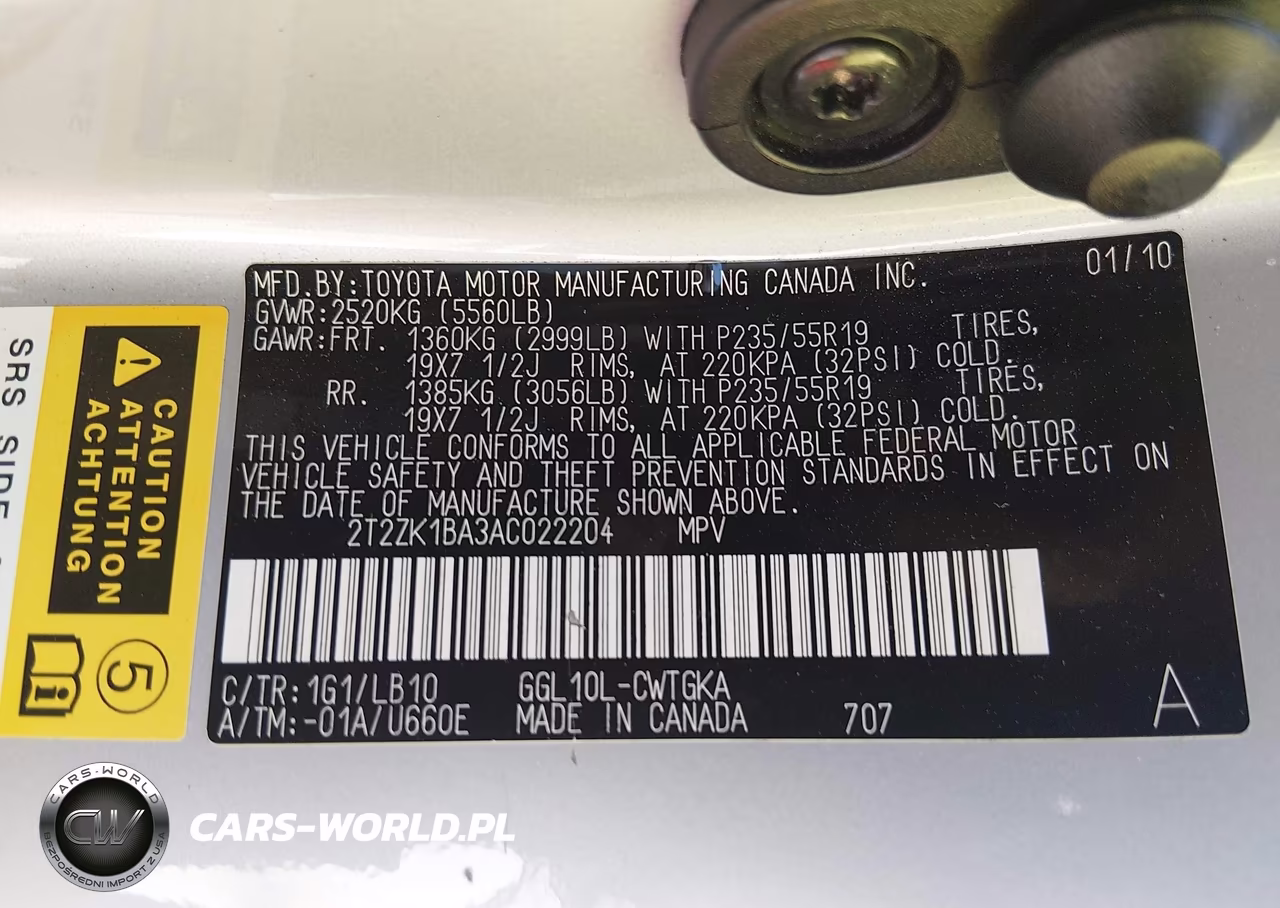 2010 Lexus Rx 350 VIN:2T2ZK1BA3AC022204 - 9
